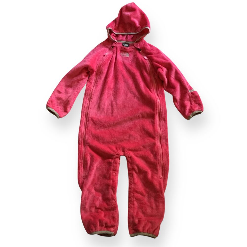 North Face pink fleece bunting onepiece